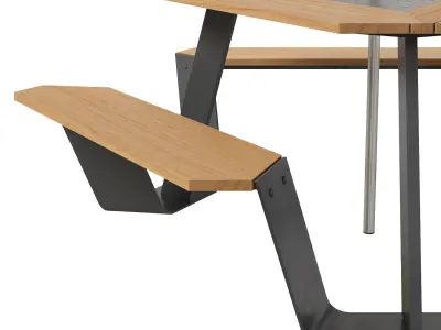 Extremis Anker bench with Inumbrina parasol 3D model