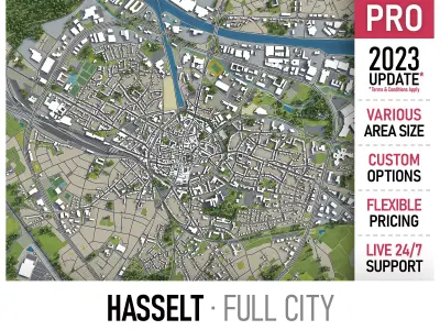 Hasselt  Low-poly 3D model