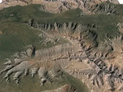 Grand Canyon Terrain Landscape Low-poly 3D model