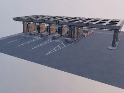 Du Mont-Blanc Toll Booth Low-poly 3D model