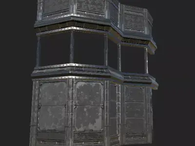 SciFi Wall Low-poly 3D model purchase