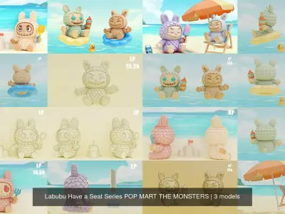 Labubu Have a Seat Series POP MART THE MONSTERS 3D Model Pack
