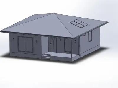 Prefabricated House Low-poly 3D model