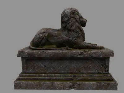 Lion Statue 25 Low-poly 3D model