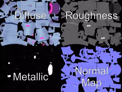 Futuristic Astronaut Suit model pack Low-poly 3D model