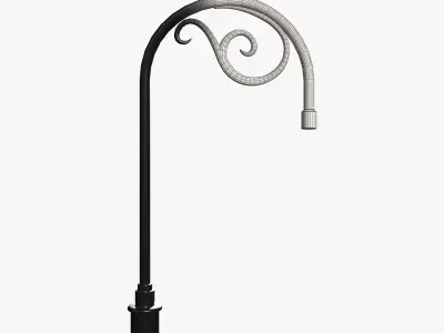 Post-Arm-7 wrought iron garden sconce 3D model