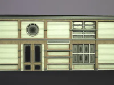 Modular Wooden Shopfront Kit Volume 2 Low-poly 3D model