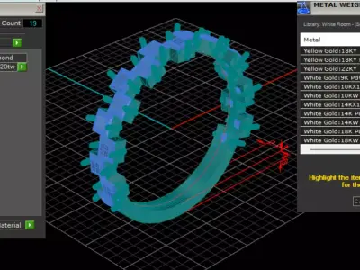 Square Princess Cut Diamond Ring 3D Model 3D print model