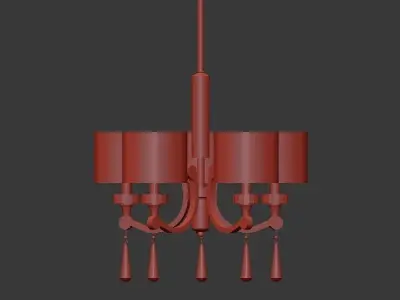 PARKER chandelier with four lights and shades 3D model