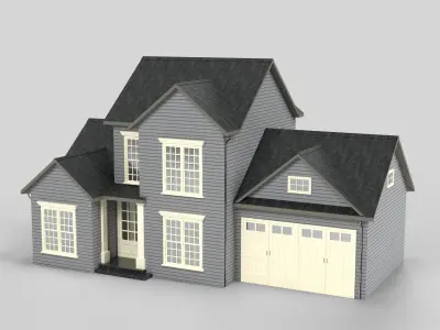 British House Design 01T2  Low-poly 3D model