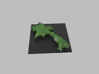 Laos Map Country Low-poly 3D model