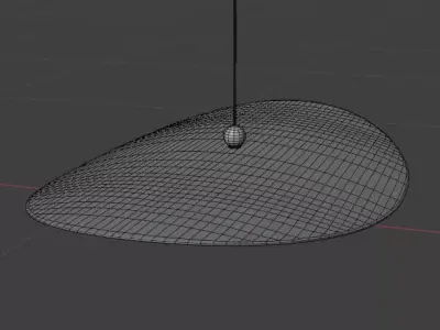 Modern Minimalist Pendant Lamp with Metal Disc Shade Low-poly 3D model