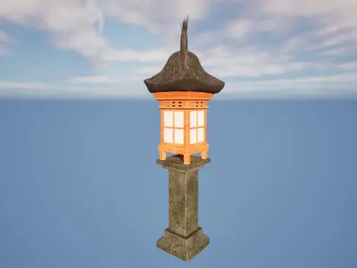 Balinese Garden Lamp Classic Outdoor Light 3D model