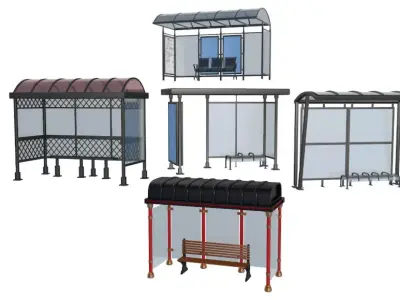 Street Elements Set 3D model