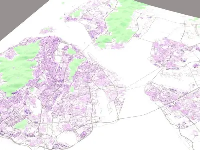 Ximen Amoy City urban planning maquett  building  Topography  3D model