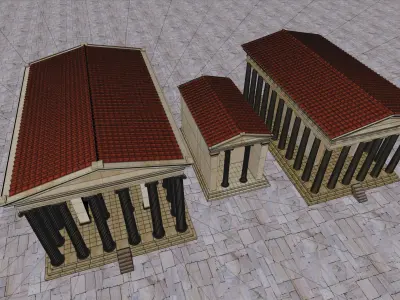 Letoon Apollon and Artemis Temple 3D model