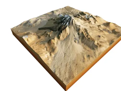 llullaillaco volcano 3d model terrain 3D model