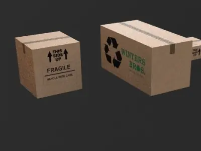 5 Pack of Low Poly Boxes Free low-poly 3D model