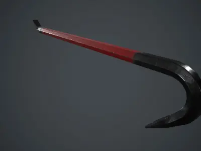 Crowbar PBR Game Ready hockey stick with handle Low-poly 3D model