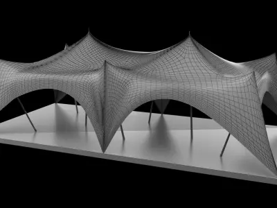 Crown tent Low-poly 3D model