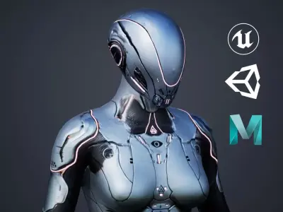 Sci-Fi Female Low-poly 3D model