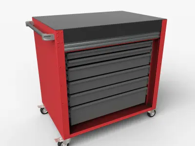 Tool Roller Cabinet Low-poly 3D model