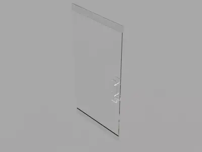 Glass Door with Plinth Raw 3D model