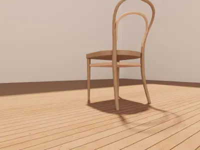 Bentwood Chair 3D Model - Wood - Minimalist Style Low-poly 3D model