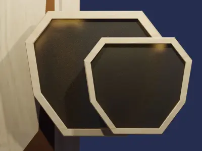 Wooden door with windows 3D model