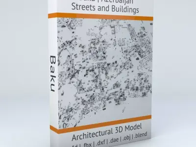 Baku Streets and Buildings 3D model