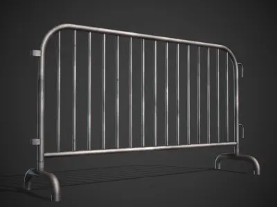 Road Steel Barricade Low-poly 3D model