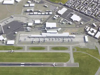 Adelaide - Airport - ADL Low-poly 3D model