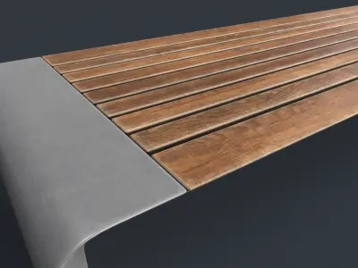 Modern Outdoor Bench 2 PBR Game Ready Low-poly 3D model