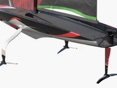  High-Speed Regatta Yacht Hydrofoil Red 