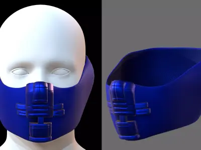 Gas mask helmet 3d model scifi Low-poly  Low-poly 3D model