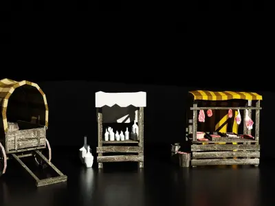 medieval knight Low-poly 3D model