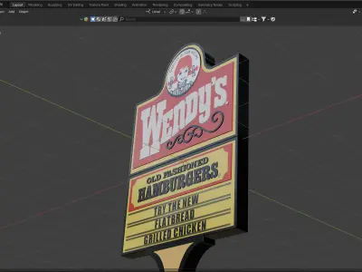 Wendys Sign 3D model