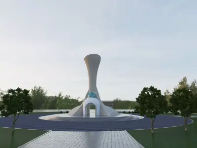 Elegant Monument 3D Model   Architectural Masterpiece Low-poly 3D model