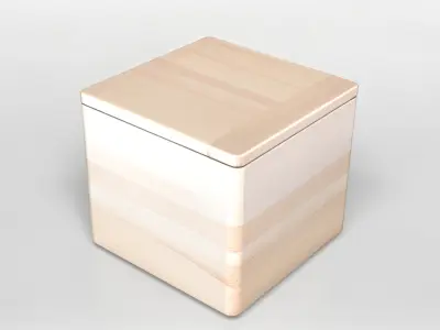 Minimalist Wooden Storage Box 3D Model 3D model