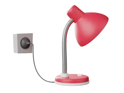 3D Study Lamp With Rig 3D model