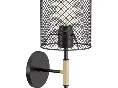 baskett-45259-01-30 wall light with wire cage 3D model