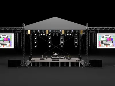 Concert Stage Set Full Detail 3D model