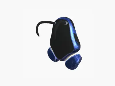 SciFi Backpack H06 Blue Metal - Fashion Character Design Low-poly 3D model