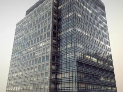 London 40 Bank Street Low-poly 3D model