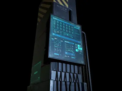 Sci-fi Station PBR Low-poly 3D model