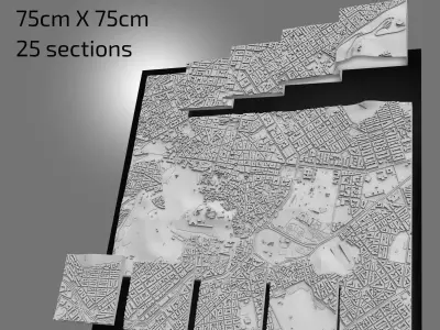 3D Athens Map City Art Landmark Model of Athens Skyline 3D Art 3D print model