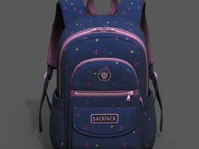 Backpack Camping bag baggage pockets product  Low-poly 3D model