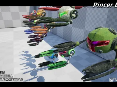 Pincer Drone - Customizable Drone Low-poly 3D model