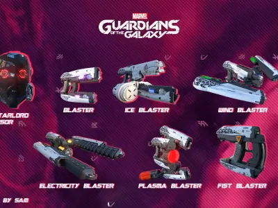Marvel Guardians of the Galaxy  Star Lord Collection Low-poly 3D model