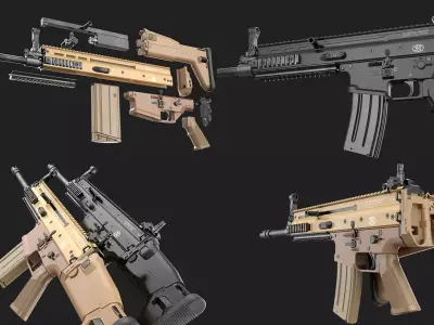 FN SCAR-H SCAR-L Bundle 3D Model Pack
